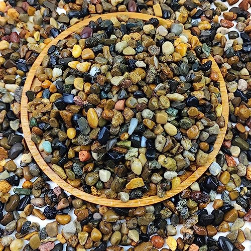 FANTIAN 4 lbs Fish Tank Gravel, Natural 4-8 mm Aquarium Rocks, Decorative Pea Gravel Pebbles for Gravel Succulent Plant Pots Garden and Soil Cover