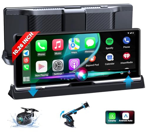 Exklusivität Carplay Android Auto Display 10,26 Zoll Touchscreen Auto Display Car Play mit Stehende Halterung 1080P Rückfahrkamera Buddy Display mit Siri/GOO-gle GPS Navigation