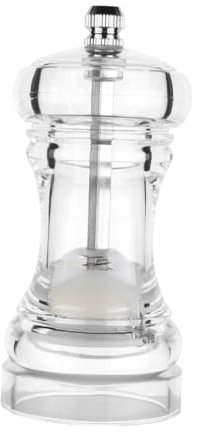 PLMNBQWE Macinapepe Macinasale Macinapepe Combinato in Acrilico Macinapepe e Spargisale e Spargipepe Regolabile Granulometria con Rotore in Ceramica Accessori da Cucina Macinaspezie (4 Pollici)
