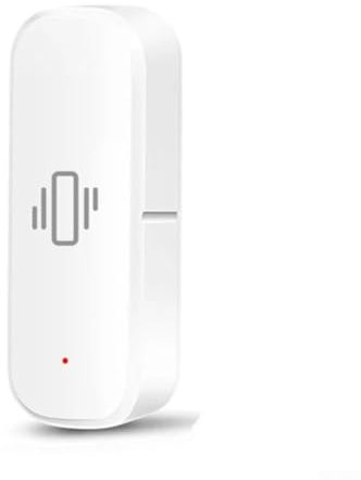 Zeroupshop Sensor de vibración WiFi inteligente, detector de rotura de ventana, sensibilidad ajustable, alarma de batería baja, para iluminación de taller de seguridad en el hogar