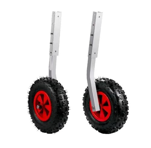 Roue de Halage Lot de 2 roues de lancement de bateau gonflable, capacité de charge de 227 kg, cadre en aluminium, pneu en caoutchouc de 31 cm de diamètre, outil de déplacement de navire pour Annexes,