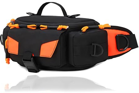 Stor Kapacitet Multi-Lomme Bäckenväska, Trendig Modig Unisex Midjeväska, Mångsidig Skulderväska för Män och Kvinnor, Passar Telefoner, Plånböcker och Nödvändiga Saker(Black)