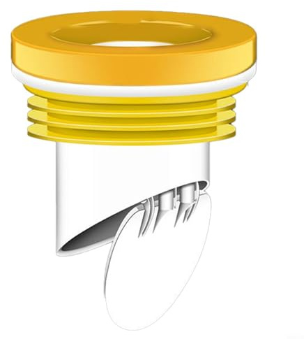 HEIBTENY Joint d'étanchéité en silicone avec clapet anti-retour intégré pour tuyaux en PVC de 100 à 110 mm, joint étanche et refoulement dans la plomberie de salle de bain (jaune)