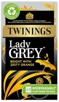 Twinings - Thé Lady Grey - lot de 4 boîtes de 50 sachets de thé
