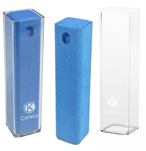 2en1 Limpieza de pantalla Botella y paño – Paquete de 2 – Limpie al instante su pantalla de teléfono, Tablet, TV, computadora portátil – Solo rocíe y limpie – Compacto – Ideal para viajar