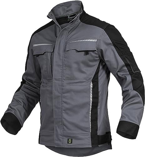 Flex-Line Herren Arbeitsjacke Bundjacke (L, Grau/Schwarz)