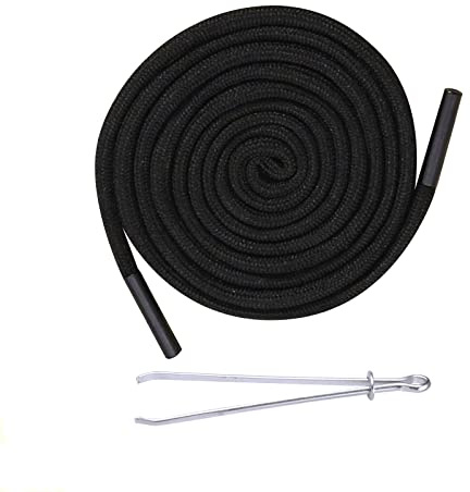 Renyiz Cordón de Repuesto con cordón para Sudadera con Capucha, Negro, 140 cm