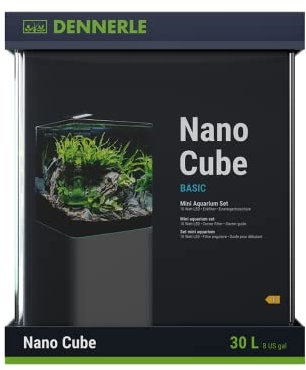 Dennerle Nano Cube Basic, 30 Liter - Mini Aquarium mit Abgerundeter Frontscheibe