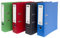 4er Pack Premium Color-Ordner Intensiv-Farben – mit PP Leinen/Struktur-laminierung in grün, rot, blau, schwarz – 80mm breit für DIN A4 mit patentierter extra starker 85mm Mechanik