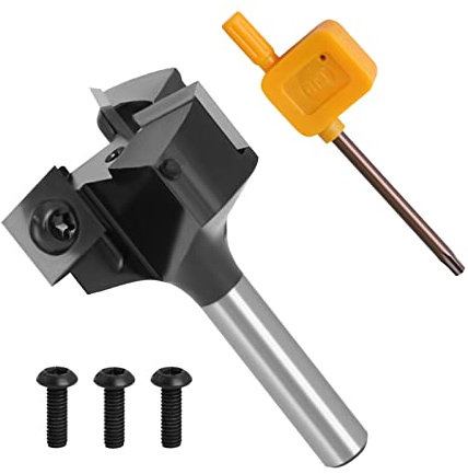 Fraise à Bois à 3 Cannelures pour Défonceuse CNC Spoilboard - Tige 8/12 mm, Diamètre de Coupe 37/59 mm, à Raboter (8 mm)