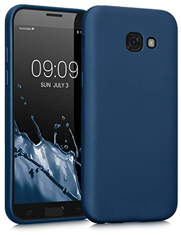 kwmobile Case kompatibel mit Samsung Galaxy A5 (2017) Hülle - Schutzhülle aus Silikon metallisch schimmernd - Handyhülle Metallic Blau
