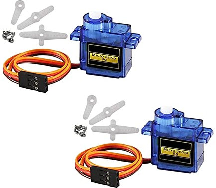 HUAZIZ 2 Pcs Micro Servo Motor, 9G Micro Servo Motor Kit für RC Roboter Arm/Hand/Walking Helikopter Flugzeug Auto Boot Steuerung mit Kabel, Mini Servos Arduino Project
