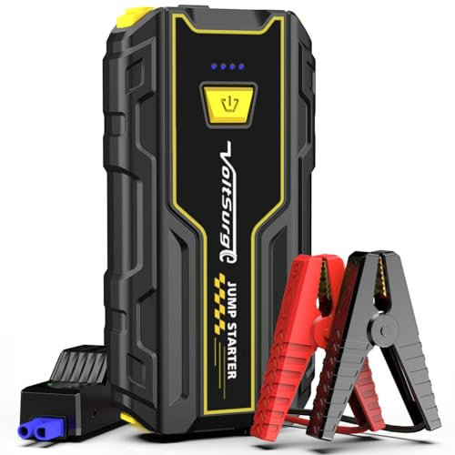 Avviatore Batteria Auto, 4000A Avviatore di Emergenza per Moto (per Motori Fino a 7.5L Benzina/5.0L Diesel) 12V Booster Avviamento Auto con Torcia a LED