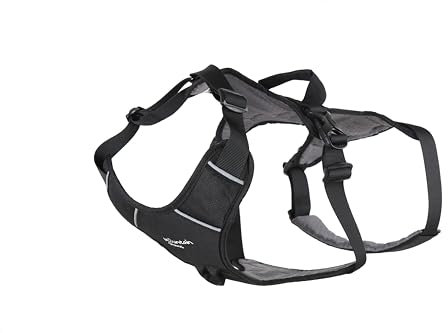 Mountain Paws Hundegeschirr mit 3 Riemen, passend für Brustumfang 46–108 cm, mit zentralem Haltegriff und reflektierenden Paspeln