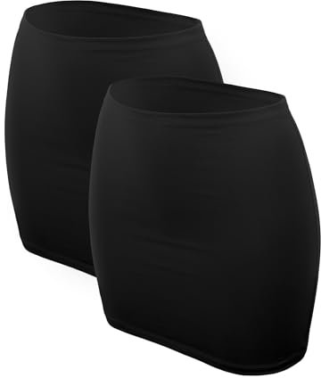 OCERA MULTI-TUBE für Damen, vielseitiger Nierenwärmer, Minirock oder Bandeau Top, BLACK - M/L in 2er Pack