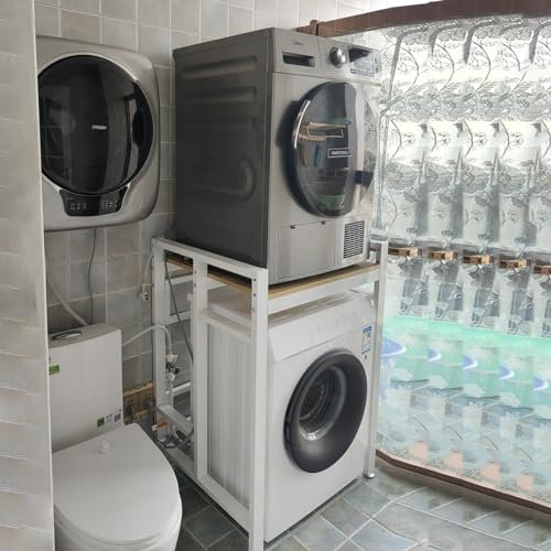 Kit de apilamiento para lavadora y secadora Estante apilable Sobre lavadora y secadora, Altura Ajustable Secadoras Lavavajillas Unidad de Almacenaje Kit, Comercial Lavandería Lavadora Estantería (Col