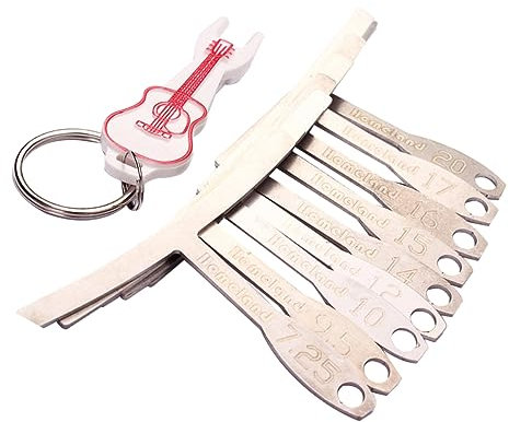 TOGEVAL 9piezas Medidores De Radio Metálicos Guitarra Diapasón Puente Bajo Herramientas Luthier