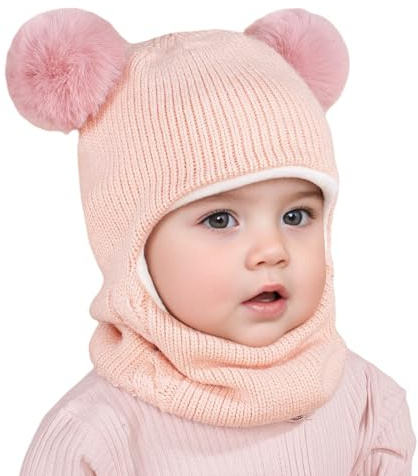 Cappelli Bambino Bambina Passamontagna Cappellino a Maglia Bambino Cappello Con Orecchie Dopo Sci 0-24 Mesi Regali Berretto Neve Caldi Turbante Lavorato Sciarpa Con Cappuccio Berretti Per Bambini