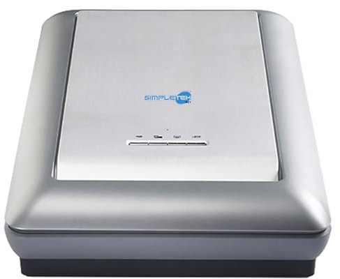 SIMPLETEK - Flachbettscanner 4890 Flatbed Photo USB 4800 x 9600 DPI 48 Bit | Strom- und USB-Kabel im Lieferumfang enthalten (überholt)