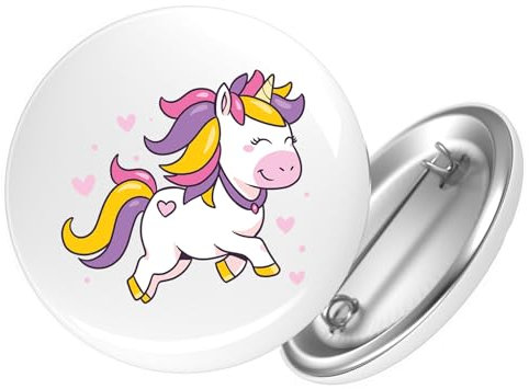 Huuraa Ansteckbutton Einhorn Comic Geschenk Größe 59mm Einhorn Accessoire
