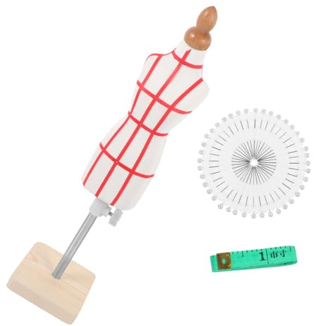 AKOOSY Maniquí Femenino De Forma De Vestido Mini 1/4 Soporte Cuadrado para Costura y Confección, Maniquí Ajustable para Estudiantes, Uso Educativo y Manualidades