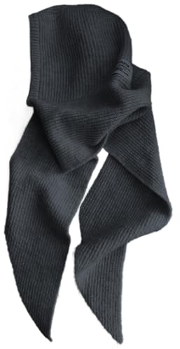 Xoeryoy Écharpe à capuche pour femme, chaud et doux, mélange de laine tricotée, écharpe élégante au crochet, châle d'hiver, gris