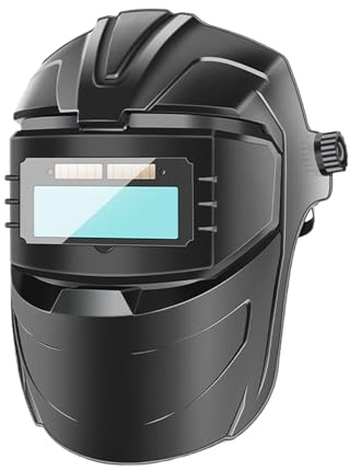 Casco per saldatura auto oscurante, visiera antiriflesso con ampia ombra, regolabile, protezione anti-appannamento per costruzioni, riparazioni automobilistiche, fabbricazione di metalli e attività di