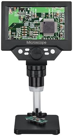 Tosuny 5,5 Tums Digitalt Mikroskop med Skärm, 12MP 1000X Zoom Bärbart Handhållet USB-mikroskop för PCB-reparation, Lödning, Utbildning