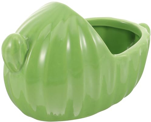 Cabilock Bain de Sable en Céramique pour Hamster Bol Alimentaire Résistant et Salle de Bain Verte pour Hérisson et Chat