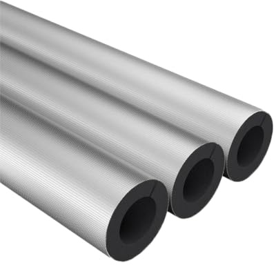 Envoltura aislante de tuberías de espuma autoadhesiva, 3/8 , 4/7, 3/4 , 1-1/5 de espesor, tubo de espuma de celda cerrada de papel de aluminio, 1 unidad(ID 1xT 3/8)