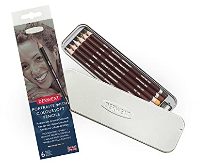 Derwent Coloursoft Skintones Colouring Pencils, Drawing & Writing, Set Of 6 with Sharpener, Ideal For Colour Building, Professional Quality, 2300217