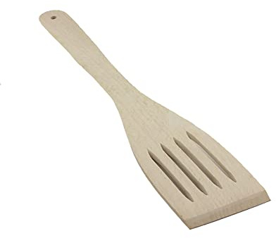 Chef Aid Wooden Slotted Spatula, Crafted From Sensibly Sourecd Wood, Spatula for Cooking and Baking, Flip With Ease, Non Stick Friendly Kitchen Essential, Beige