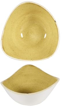 Churchill Stonecast Mustard dreieckige Schüssel, 15,3 cm, 12 Stück