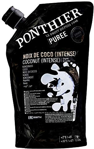 Food-United KOKOSNUSS PÜREE Nüsse-Püree von Ponthier 4x 1KG für Nuss-Smoothie-Bowl-Sorbet-Mousse-Cremé-Cornflakes-Müsli mit ausgewählten Früchten höchster Qualität