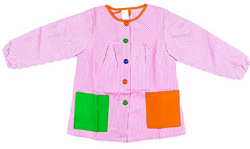 H HANSEL HOME Bata Escolar Infantil Baby Infantil de Cuadros Pequeños (Rosa,13-14 años)