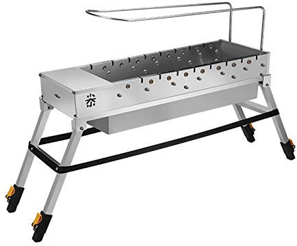 Barbecue Charbon Charcal Grill brossé en acier inoxydable charbon de charbon de charbon BBQ Grill BBQ Grill 2 étagères grillades grillons rôtissoires de rôtir pour jardin de jardin Camping Barbecue Po