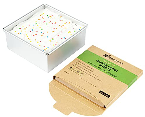 Restaurantware Pastry Tek 5 x 5 Inch Parchment Paper Sheets 200 Greaseproof Baking Sheets For Oven - Pre-cut Double-Sided Silicone Coating Unbleached Paper Nonstick Baking Sheets Reusable