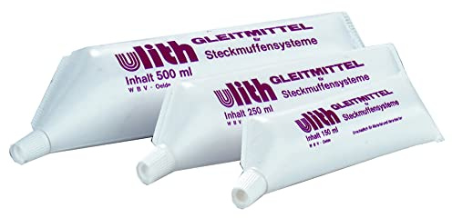 Ulith Gleitmittel aus der praktischen Tube ist für Steckmuffensysteme geeignet, entspricht den Richtlinien des DVGW, dient der Verschleißreduzierung und Reibungsminderung (500 g Tube)