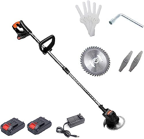 Diserbatrice elettrica, tagliaerba a batteria leggero alimentato a batteria da 24 V con caricabatterie 3 lame tosaerba multiuso for la casa