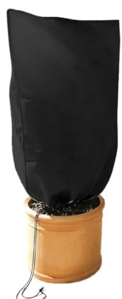 Protection hivernale pour plantes, housse de protection hivernale, housse de protection contre le gel pour plantes, housse de protection des plantes, pour palmiers et plantes de balcon, noir, 60 x 80