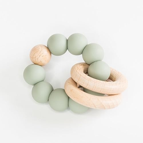 Babeehive Goods Teething Ring | Soothing Comfort for Your Little One | Safe and Effective Relief | Highly Sffective Teething Aid, Perfect for Soothing Sore Gums and Providing Comfort (Sage)