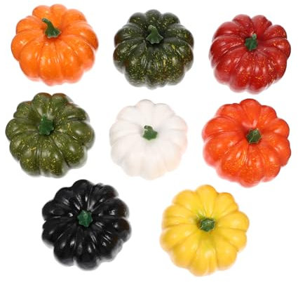 STOBAZA 8St künstlicher Kürbis Zierkürbis ernten lebensechter Erntekürbis künstliche Kürbisfigur Mini-Kürbis Halloween Pumpkin halloweenkürbis Heimdekoration Halloween-Verzierung Schaum