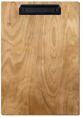 Bütic Holz Klemmbrett Standardform Birke rustikal für DIN A3 A4 A5 A6 aus 3 mm Birkensperrholz und mit widerstandsfähigem Klarlack versiegelt