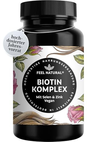 Biotin Komplex mit Selen & Zink – 365 vegane Tabletten – für Haut*, Haare* & Nägel* – hochdosiert, ohne unnötige Zusätze – in Deutschland entwickelt & laborgeprüft
