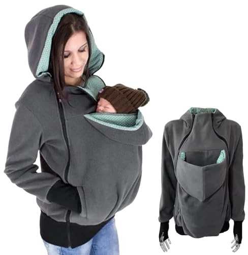 Sweat à Capuche amovible 3-en-1 kangourou, bébé chaud doux pour l'hiver