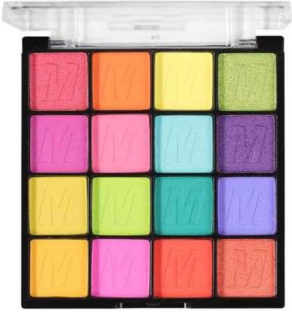 KARLOR Palette di ombretti a 16 colori, texture opache e scintillanti, ben pigmentato, bomba colorata, ombretto, rosso, verde, blu, viola