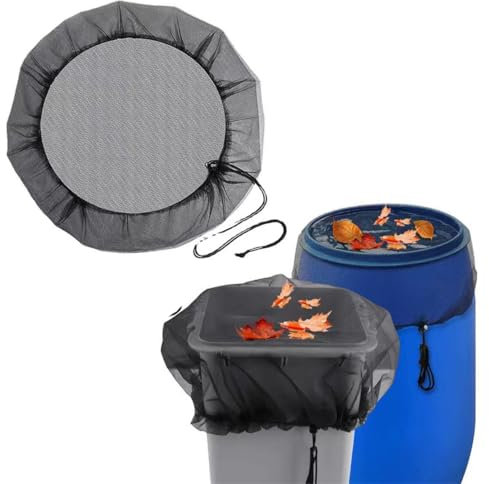 SIRLOMU Filet Anti Moustique pour Citerne de Pluie, 1 Pièces, Cuve Recuperation avec Gummizug un Maintien Serré, Contre Feuilles et les Petits Animaux, Housse Collecteur Eau Ronde (80 cm Diamètre)