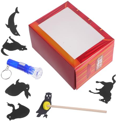HOMOBABE Juego de Marionetas de Sombras Tradicional Rojo de Papel, 1 Set