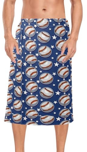 KLL Baseball Sport Bluerry Panno Doccia Wrap Panno Microfibra Accappatoio 60 x 28 per Sauna Spiaggia Palestra Salida de bano para Hombre