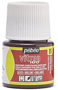 PEBEO 111005 - Transparent Glass Paint Vitrea 160°C - Indien Red- 45 ML